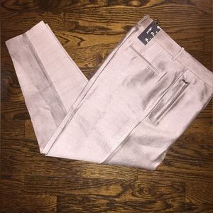 424 Fifth Metallic Khaki Zip Trousers